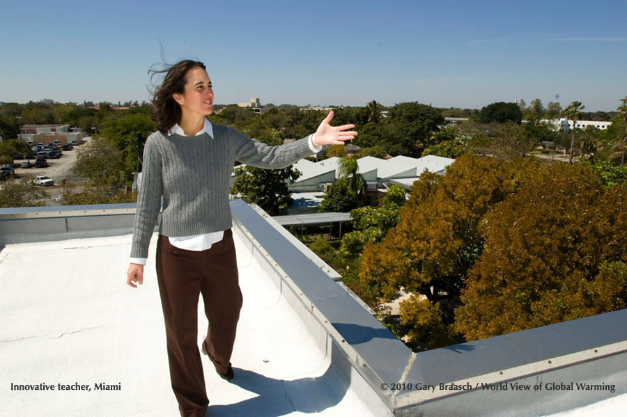 Bertha Vasquez, teacher at Carver School, Coral Gables Florida, leader of school energy saving program: about $30,000/yr saved.
