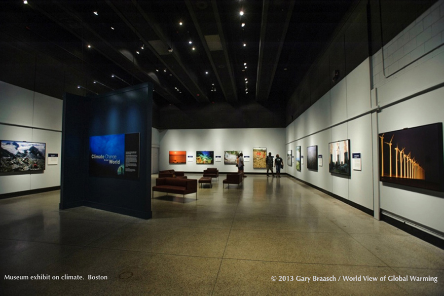 Boston Museum of Science showed &quot;Climate Change in Our World&quot; photos for 6 months, 2013.