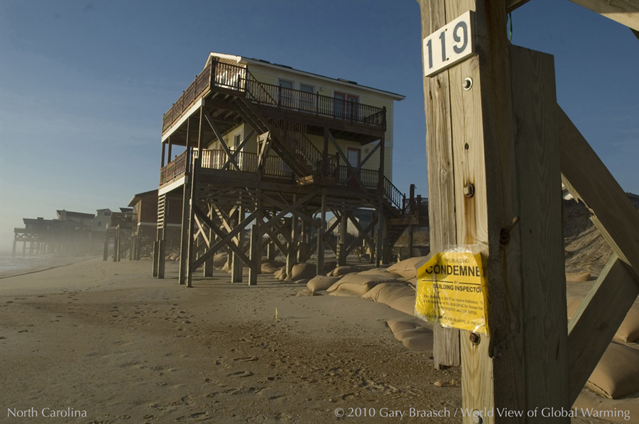 South Nags Head, NC, after strong storm eroded up to 70 feet of beach.