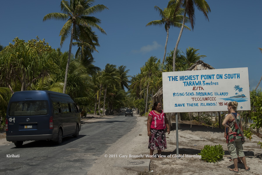 Highest point on Tarawa, Kiribati -- 3 meters aboe the rising sea. See Islands, Sea Level Rise