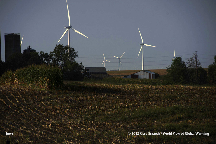 Adair County, Iowa, is a leading center of wind power and wind turbine manufacture.