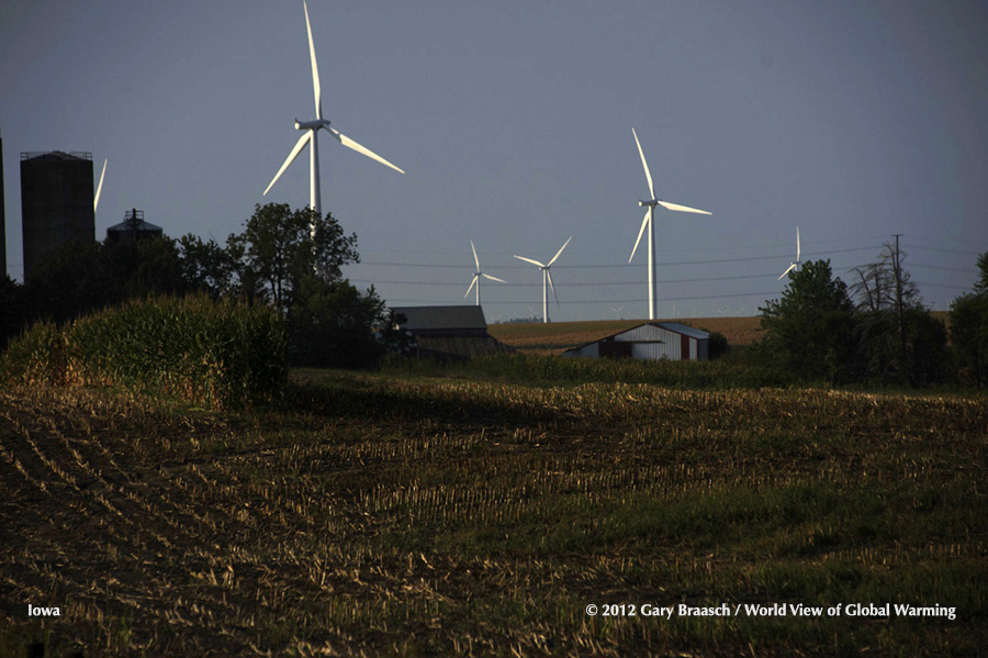 Adair County, Iowa, is a leading center of wind power and wind turbine manufacture.