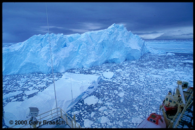 Disintegrating face of the Mêller Ice Shelf